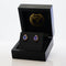 Boucles d'oreilles en or jaune 18 ct, tanzanites GFCO et diamants 58 Facettes E0033