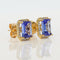 Boucles d'oreilles en or jaune 14 ct, tanzanites GFCO et diamants 58 Facettes E0035