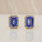 Boucles d'oreilles en or jaune 14 ct, tanzanites GFCO et diamants 58 Facettes E0035
