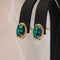 Boucles d'oreilles en or jaune, opales noires et diamants 58 Facettes E0036