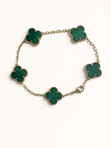Bracelet Van Cleef & Arpels Vintage Alhambra - Bracelet 5 motifs en or blanc et calcédoine 58 Facettes 2684