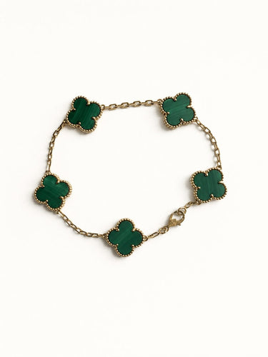 Bracelet Van Cleef & Arpels Vintage Alhambra - Bracelet 5 motifs en or blanc et calcédoine 58 Facettes 2684