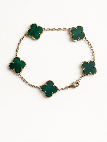 Bracelet Van Cleef & Arpels Vintage Alhambra - Bracelet 5 motifs en or blanc et calcédoine 58 Facettes 2684