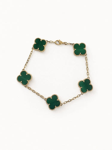 Bracelet Van Cleef & Arpels Vintage Alhambra - Bracelet 5 motifs en or blanc et calcédoine 58 Facettes 2684