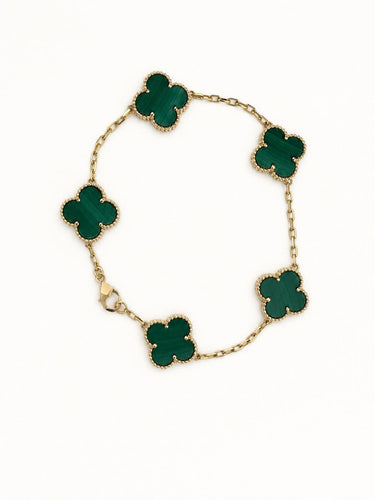 Bracelet Van Cleef & Arpels Vintage Alhambra - Bracelet 5 motifs en or blanc et calcédoine 58 Facettes 2684
