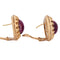 Boucles d'oreilles vintage en or jaune 18 kt et rubis cabochon 58 Facettes OR245 '(00619)