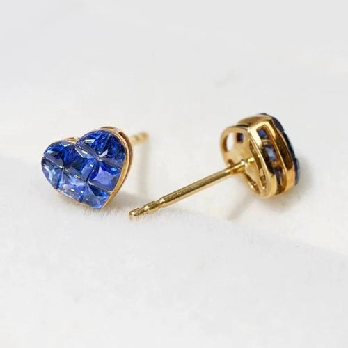 AITCHES Heart to Have - Boucles d'oreilles en or blanc 18K et saphirs 58 Facettes GER1329WG