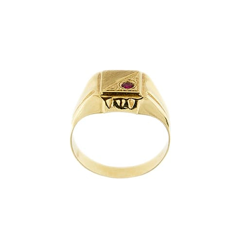 57 Chevalière homme en or jaune et rubis 58 Facettes 38245