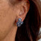 Boucles d'oreilles fleur en or blanc, saphirs et diamants 58 Facettes 39890