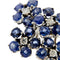 Boucles d'oreilles fleur en or blanc, saphirs et diamants 58 Facettes 39890