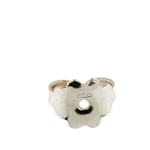 Boucles d'oreilles fleur en or blanc, saphirs et diamants 58 Facettes 39890