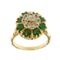 51 Bague fleur en or jaune, diamants et émeraudes 58 Facettes 40085