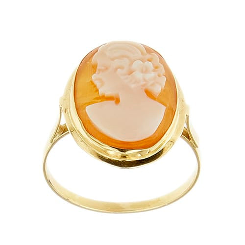 59 Bague camée ovale en or jaune 18 ct 58 Facettes 31723