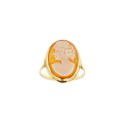 59 Bague camée ovale en or jaune 18 ct 58 Facettes 31723