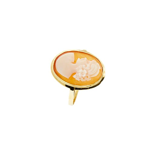 59 Bague camée ovale en or jaune 18 ct 58 Facettes 31723
