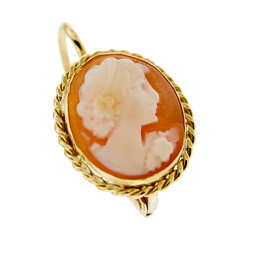 Boucles d'oreilles camée en or jaune 58 Facettes 34892