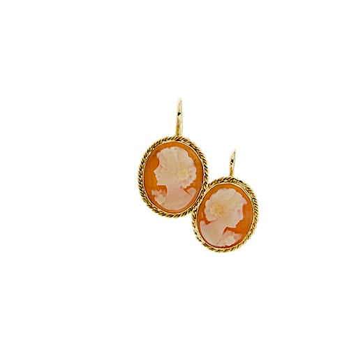 Boucles d'oreilles camée en or jaune 58 Facettes 34892