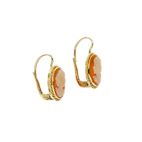 Boucles d'oreilles camée en or jaune 58 Facettes 34892