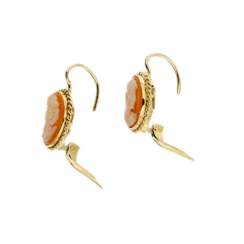 Boucles d'oreilles camée en or jaune 58 Facettes 34892
