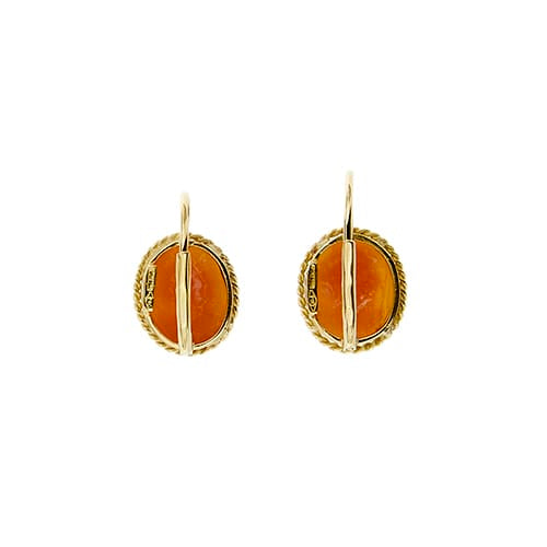Boucles d'oreilles camée en or jaune 58 Facettes 34892