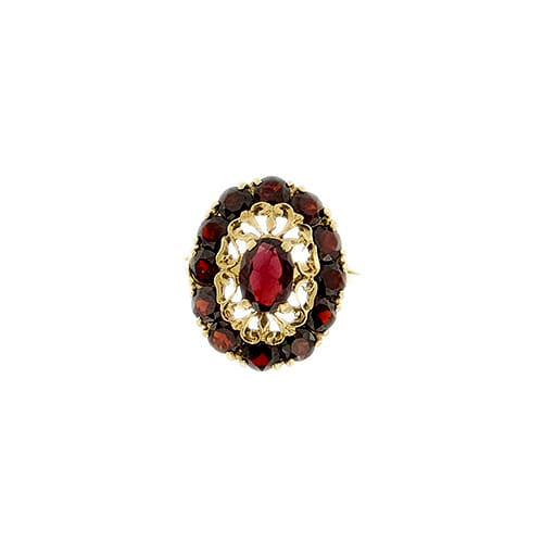 55 Bague en or jaune avec grenats 58 Facettes 36057