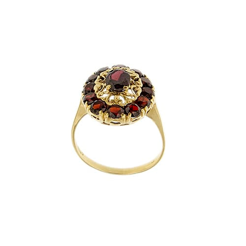 55 Bague en or jaune avec grenats 58 Facettes 36057