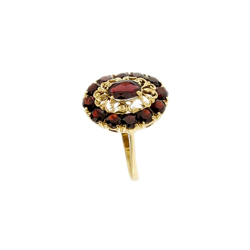 55 Bague en or jaune avec grenats 58 Facettes 36057