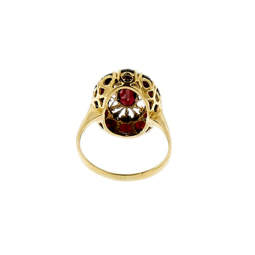 55 Bague en or jaune avec grenats 58 Facettes 36057