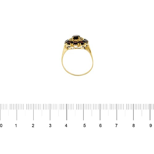 55 Bague en or jaune avec grenats 58 Facettes 36057