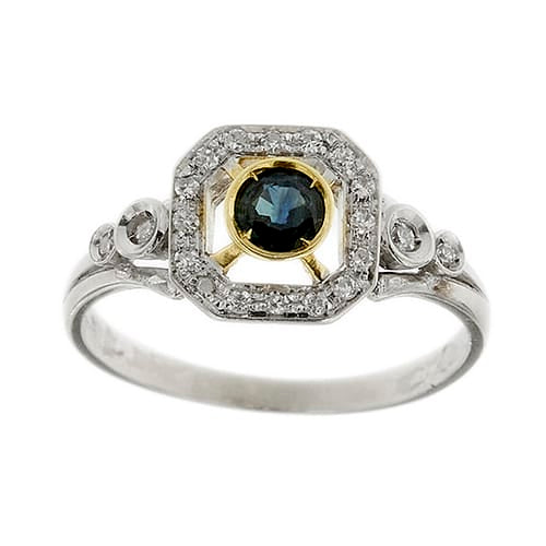 60 Bague Art déco en platine, or jaune, saphir et diamants 58 Facettes 39610