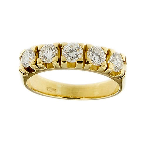 50 Bague rivière en or jaune et diamants 0,80 ct 58 Facettes 32671