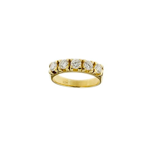 50 Bague rivière en or jaune et diamants 0,80 ct 58 Facettes 32671