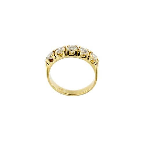 50 Bague rivière en or jaune et diamants 0,80 ct 58 Facettes 32671
