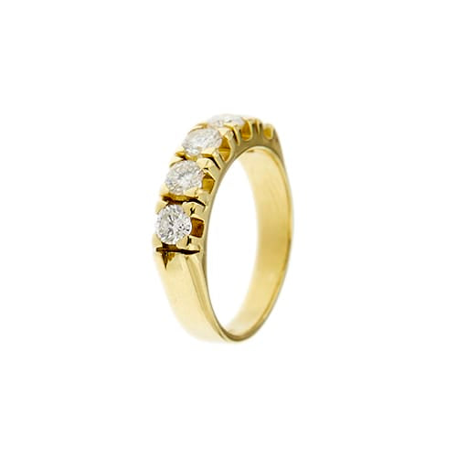 50 Bague rivière en or jaune et diamants 0,80 ct 58 Facettes 32671