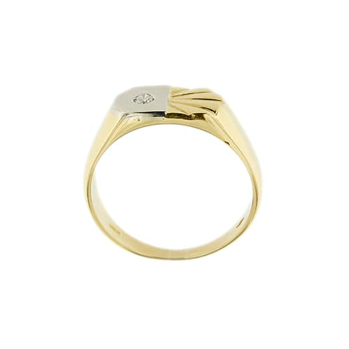 64 Bague homme en or jaune, or blanc et diamant 58 Facettes 39060