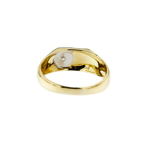 64 Bague homme en or jaune, or blanc et diamant 58 Facettes 39060