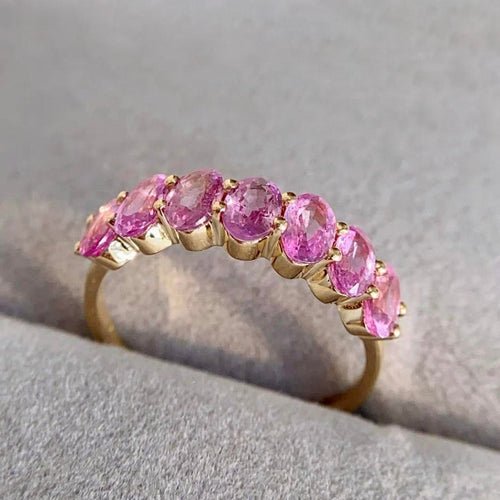 53 One of A Kind Seven Stone - Bague en or 18K et saphirs roses 58 Facettes GBR1342PK