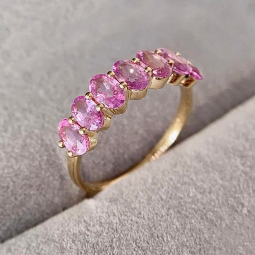 53 One of A Kind Seven Stone - Bague en or 18K et saphirs roses 58 Facettes GBR1342PK
