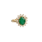 Bague 54.5 Bague marguerite en or jaune 18K, émeraude et diamants 58 Facettes 1790
