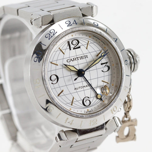 Montre Cartier Pasha C GMT - Montre automatique en acier inoxydable 58 Facettes isxhhsz8qx