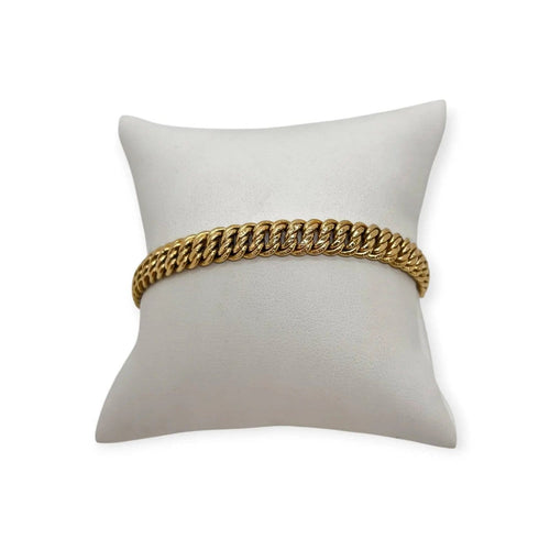 Bracelet maille américaine en or jaune 750 58 Facettes 330096435