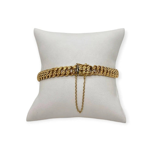 Bracelet maille américaine en or jaune 750 58 Facettes 330096435