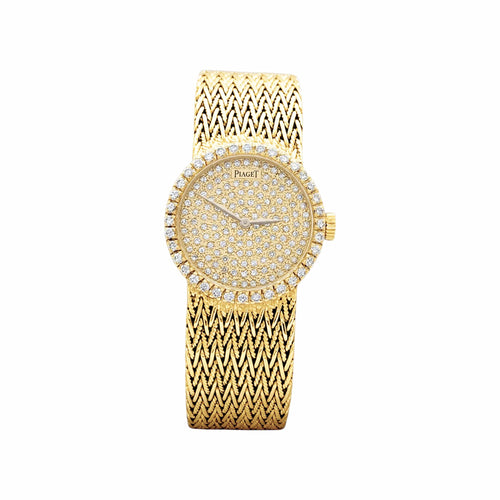 Montre Piaget - Montre vintage en or jaune et diamants 58 Facettes 35793