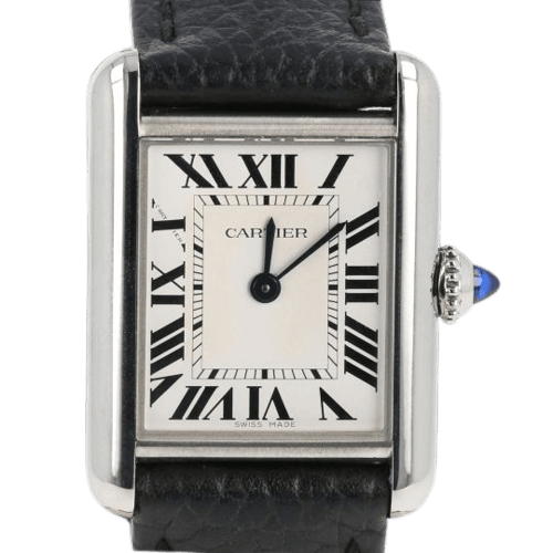 Montre Cartier Tank Must - Montre quartz bracelet cuir noir 58 Facettes MT47219