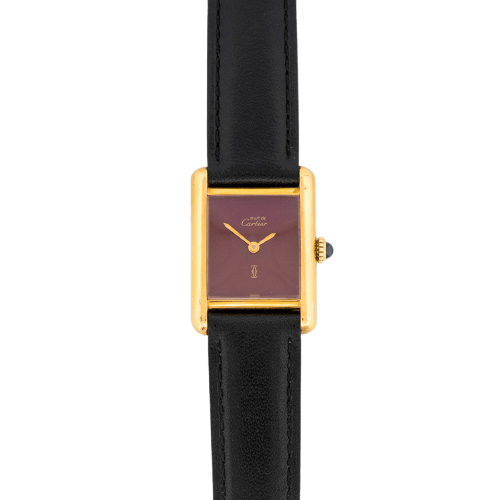 Cartier Tank Must - Montre SM en vermeil cadran bordeaux