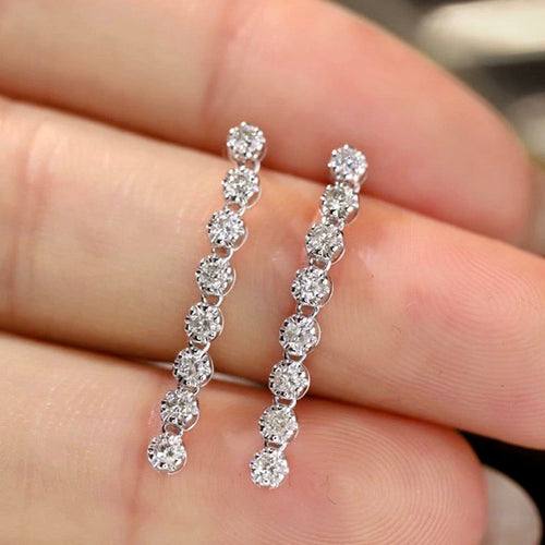 Disco - Boucles d'oreilles tennis en or blanc 18 carats et diamants 58 Facettes GER1022WG