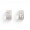 57 Parure géométrique - Bague et boucles d'oreilles en or blanc et diamants 58 Facettes E62