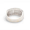 57 Parure géométrique - Bague et boucles d'oreilles en or blanc et diamants 58 Facettes E62