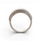 57 Parure géométrique - Bague et boucles d'oreilles en or blanc et diamants 58 Facettes E62