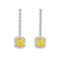 Boucles d'oreilles en or blanc 18K, diamants jaunes et diamants 58 Facettes GER1345WG